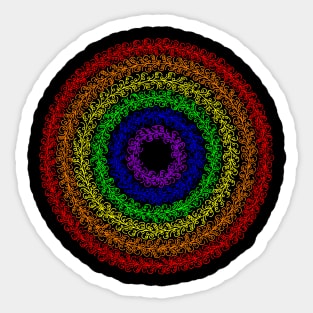 Rainbow Doodle Circles Sticker